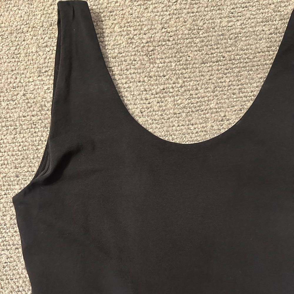 Pact Everyday Tank Bodysuit Black Capsule Wardrobe Layering Organic Cotton Small - Picture 8 of 15